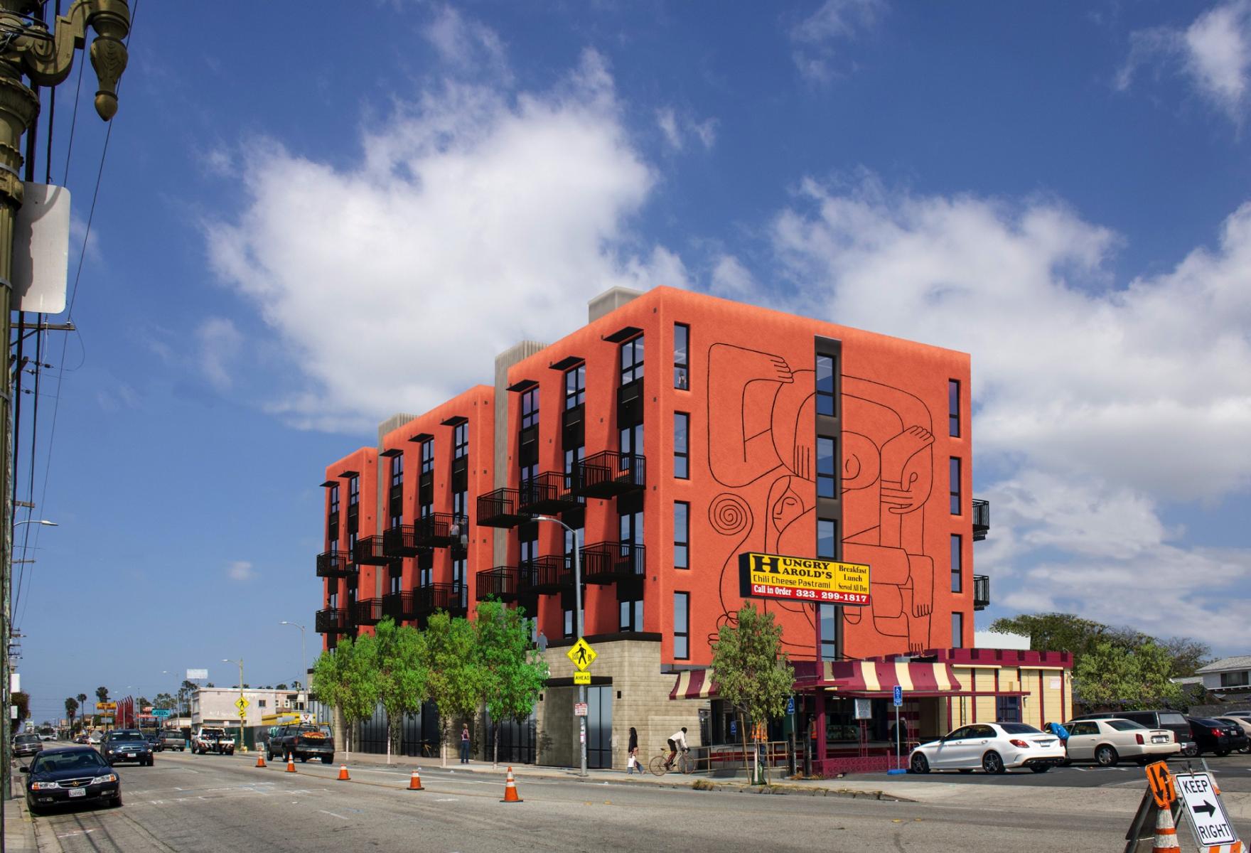 Mixed-use building on the rise at 3474 W. Slauson Ave. in